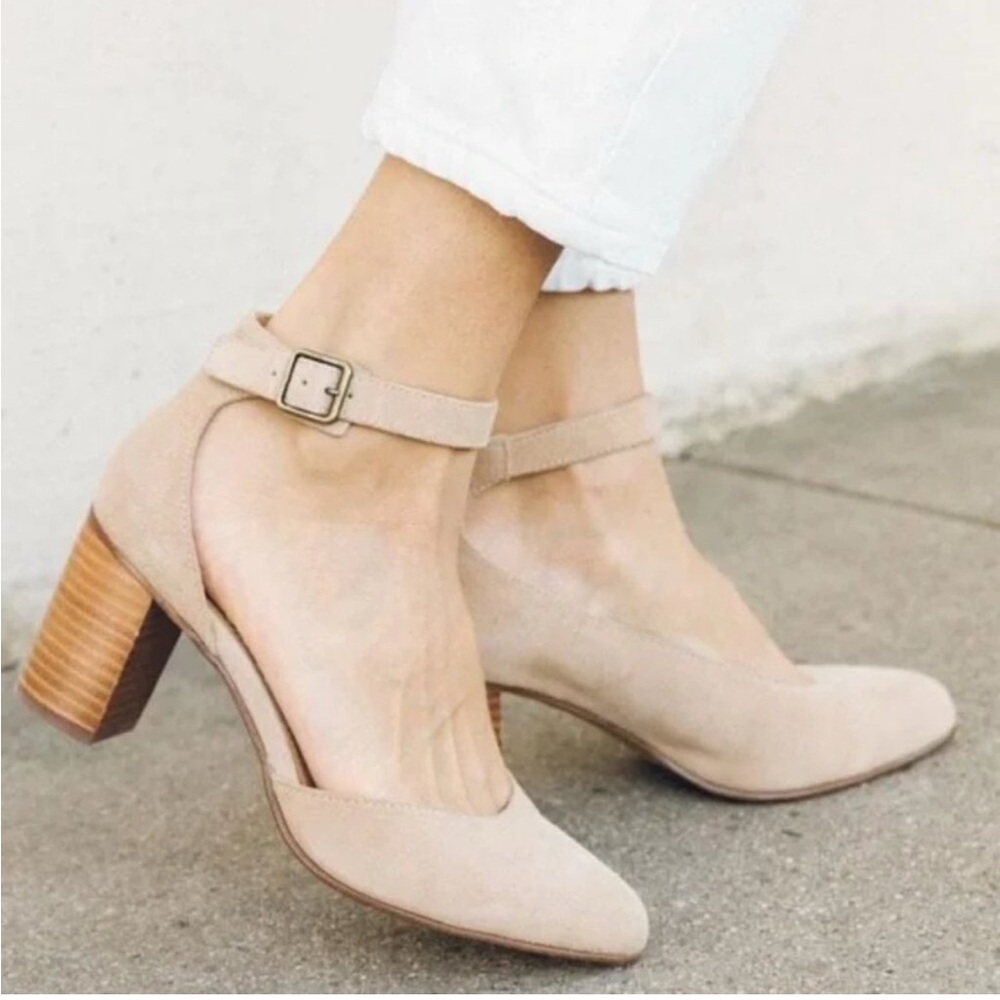 Soludos Gemma Heels Sz 10 Leather Suede Closed Toed Shoes